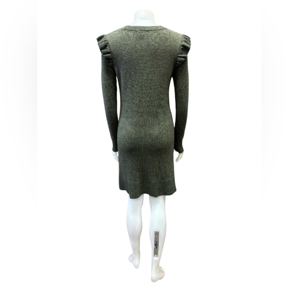 Club Monaco Dress EUC Long Sleeve Knit Silk/Wool Green Midi Size Medium - Picture 4 of 12